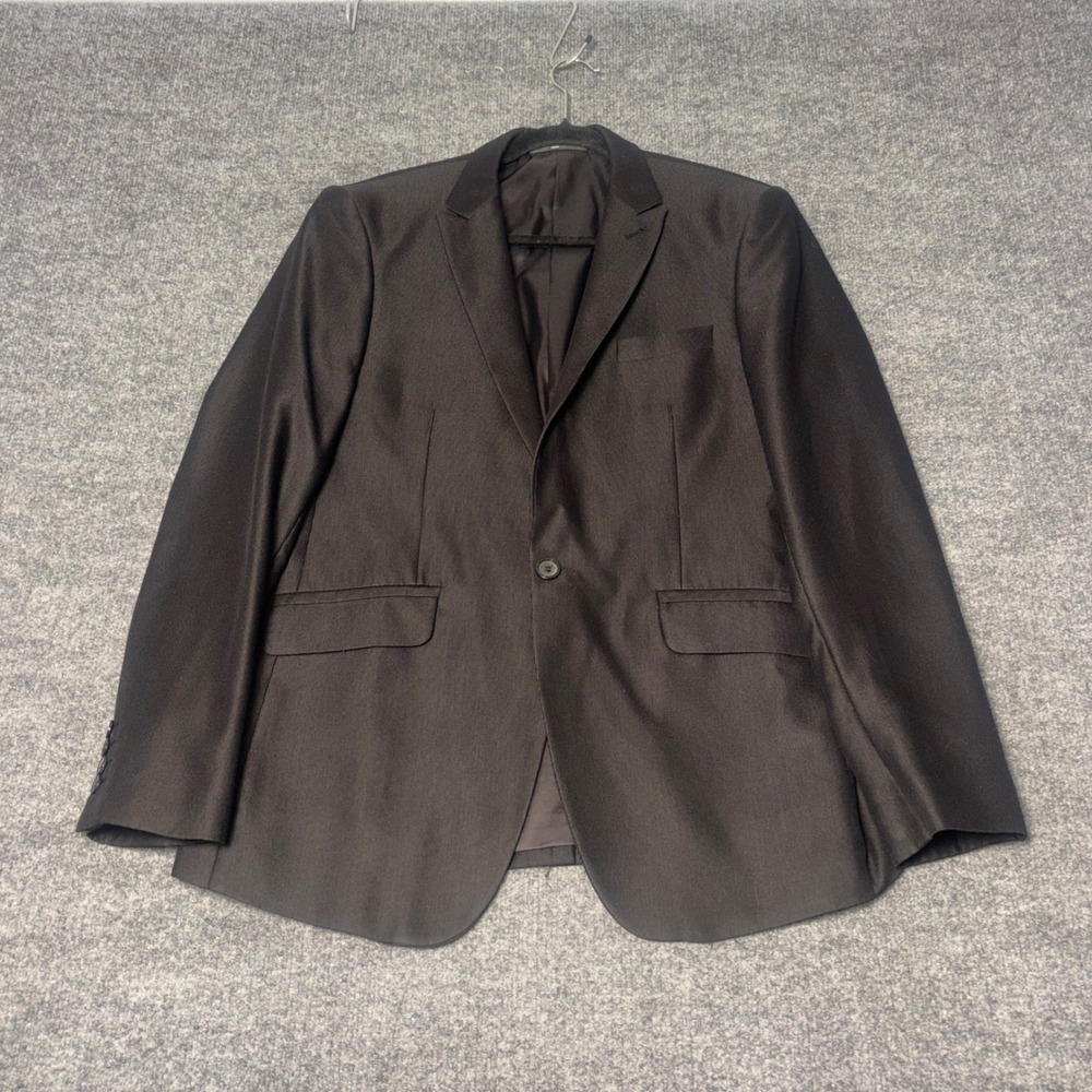 Cielo Mens 38R Black Two Button Blazer Sport Coat Jacket Textured